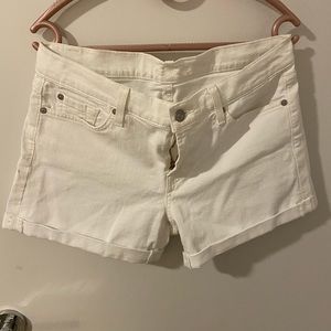 7 For All Mankind White Jean Shorts